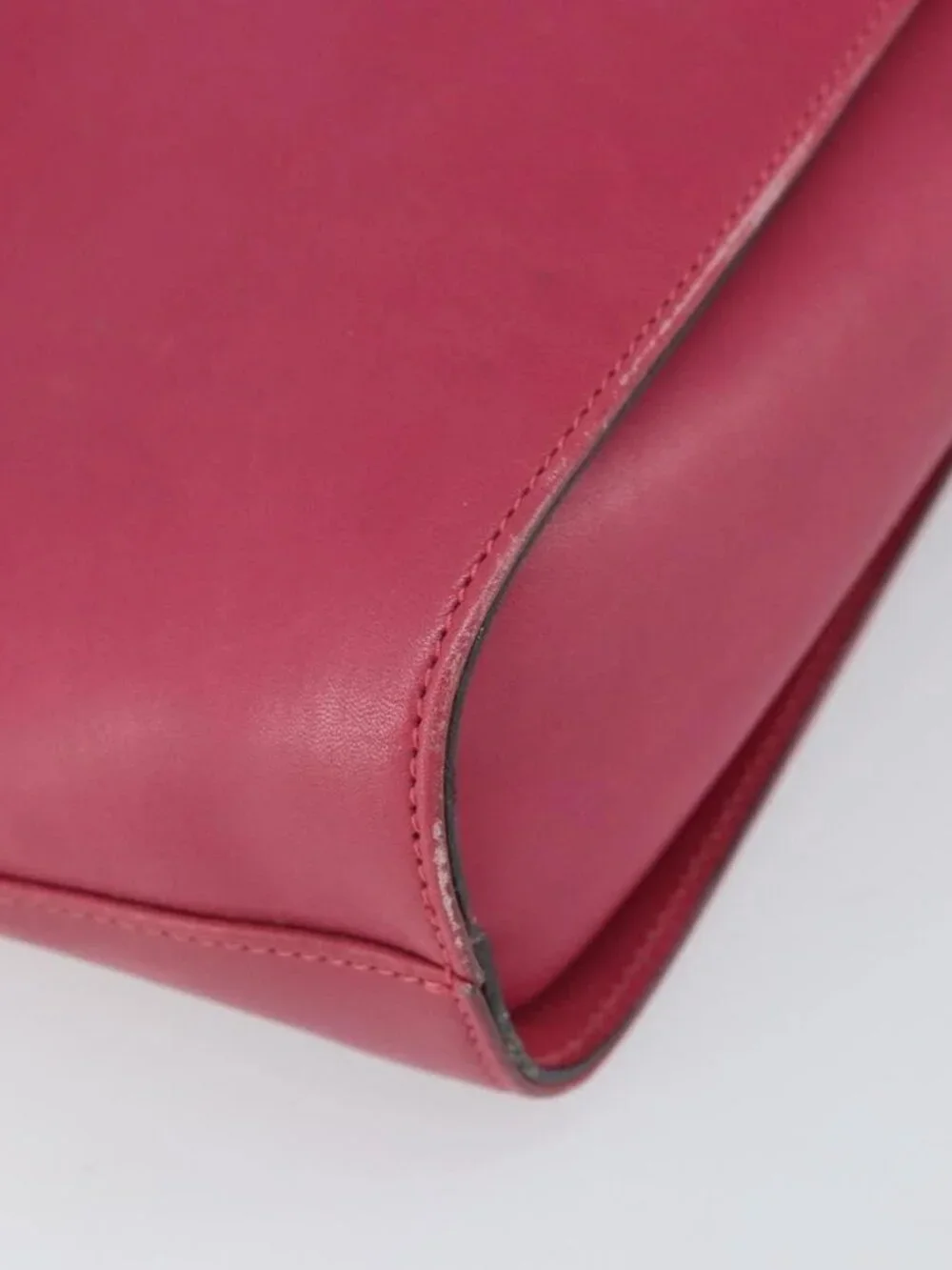 Salvatore Ferragamo Gancini Shoulder Bag Leather Pink Gold Auth 156730